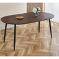 Tavolo da pranzo ovale allungabile moderno Okak in legno con robuste gambe in metallo, tavolo da cucina minimalista per sala da pranzo, pasti in famiglia