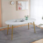 Tavolo da pranzo ovale allungabile moderno Okak in legno con robuste gambe in metallo, tavolo da cucina minimalista per sala da pranzo, pasti in famiglia