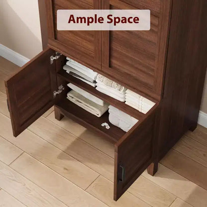 Coolmee Armadio Guardaroba con 4 Ante, Armadio Guardaroba in Legno da 72" con Asta Appendiabiti, Armadio Autoportante Alto per Vestiti