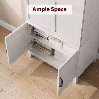 Coolmee Armadio Guardaroba con 4 Ante, Armadio Guardaroba in Legno da 72" con Asta Appendiabiti, Armadio Autoportante Alto per Vestiti