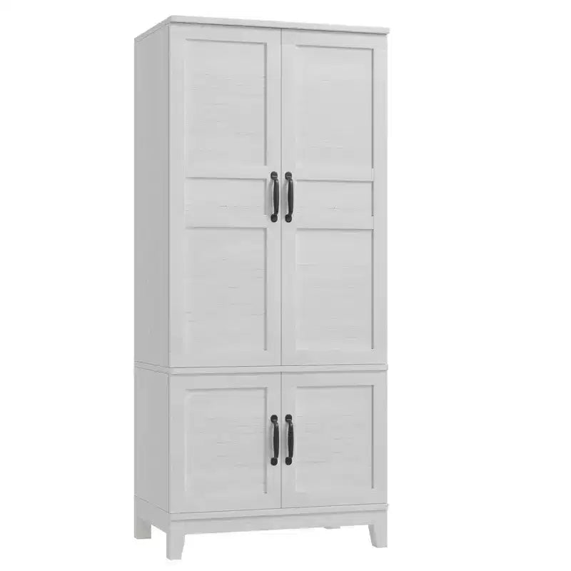 Coolmee Armadio Guardaroba con 4 Ante, Armadio Guardaroba in Legno da 72" con Asta Appendiabiti, Armadio Autoportante Alto per Vestiti