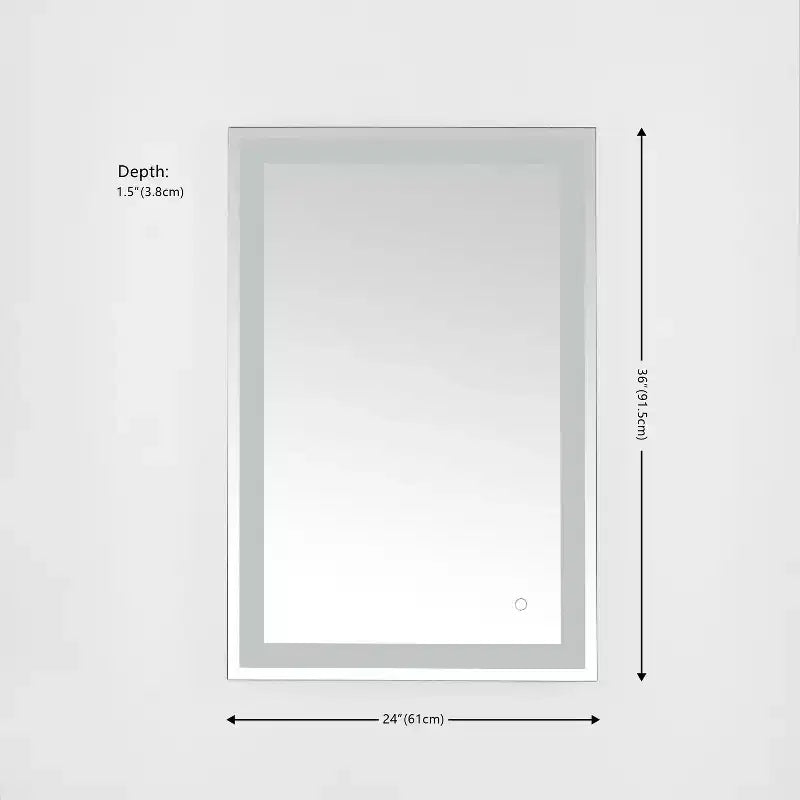 Specchio rettangolare a LED Hyatt 24 in alluminio - LMR1000 - Argento/Bianco - Safavieh