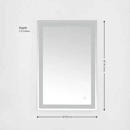 Specchio rettangolare a LED Hyatt 24 in alluminio - LMR1000 - Argento/Bianco - Safavieh