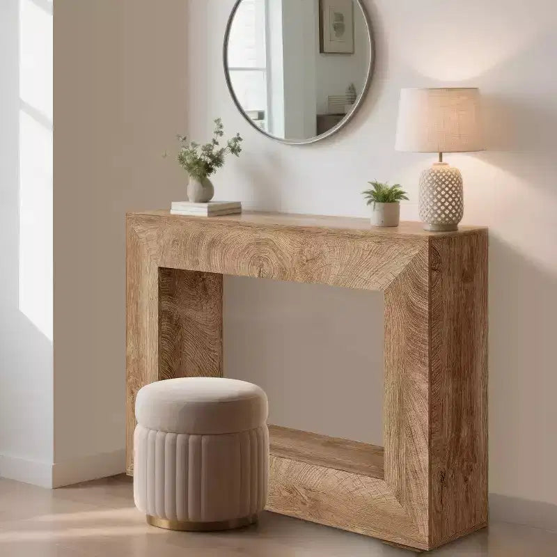 GustoWave 47 Tavolo Consolle da Fattoria con Contenitore, Tavolino Stretto da Divano per Dietro al Divano, Tavolo da Ingresso per Soggiorno, Corridoio e Sala da Pranzo