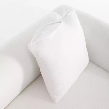 Divano Moderno di Metà Secolo con Tessuto in Lana d'Agnello, Divano Imbottito per Soggiorno con Cuscino Lombare, Divano da Lettura per Camera da Letto Veranda