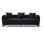 Mid Century Modern Sofa with Lamb Wool Fabric, Upholstered Living Room Sofa with Waist Cushion, Reading Sofa for Bedroom Sunroom