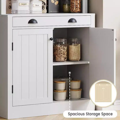 Libreria autoportante alta 178 cm, Scaffale in legno a 5 ripiani con ripiani aperti e armadietto, Mobile moderno per esposizione e conservazione, Credenza dispensa