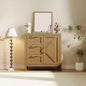 Wooden Storage Cabinet with 3 Drawers for Living Room, Walnut