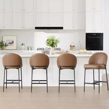 Sgabello da bancone Spruce&Spring con schienale ad arco e gambe in metallo