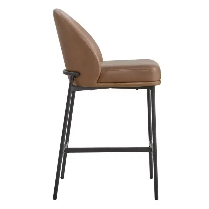 Sgabello da bancone Spruce&Spring con schienale ad arco e gambe in metallo