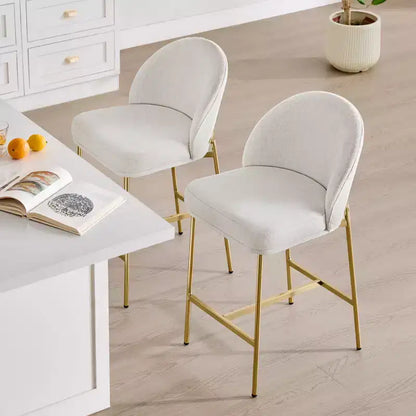 Sgabello da bancone Spruce&Spring con schienale ad arco e gambe in metallo