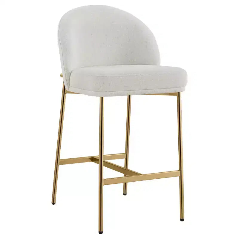 Sgabello da bancone Spruce&Spring con schienale ad arco e gambe in metallo