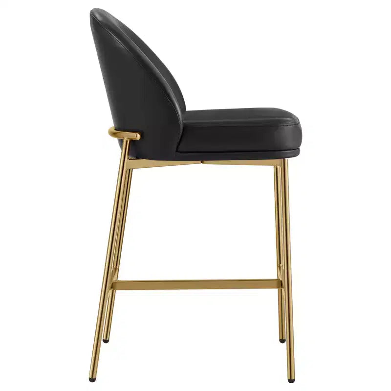 Sgabello da bancone Spruce&Spring con schienale ad arco e gambe in metallo