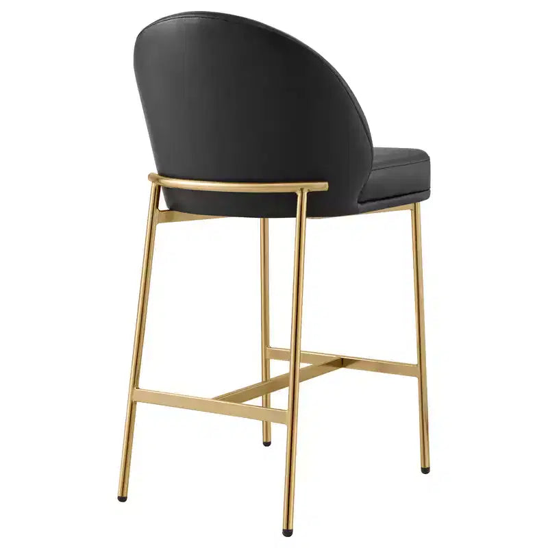 Sgabello da bancone Spruce&Spring con schienale ad arco e gambe in metallo