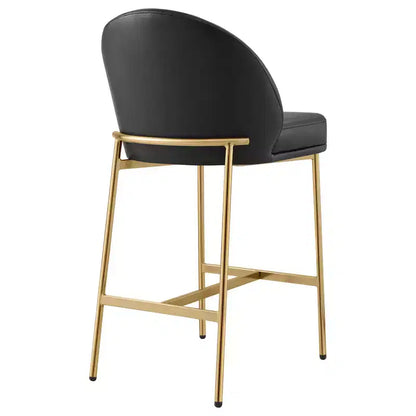 Sgabello da bancone Spruce&Spring con schienale ad arco e gambe in metallo