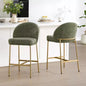 Sgabello da bancone Spruce&Spring con schienale ad arco e gambe in metallo