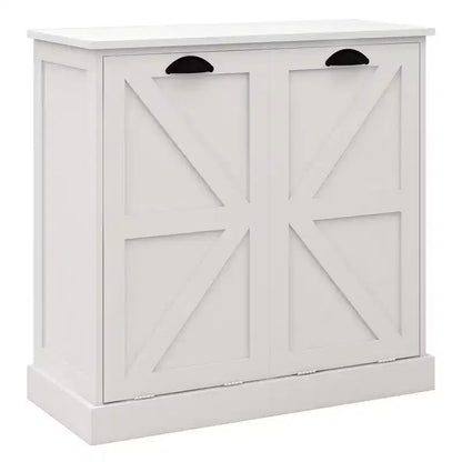 AndMakers Armadietto per biancheria bianco con 2 ante, 31,49 in. L x 13,77 in. P x 30,7 in. H