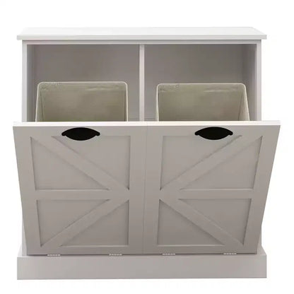 AndMakers Armadietto per biancheria bianco con 2 ante, 31,49 in. L x 13,77 in. P x 30,7 in. H