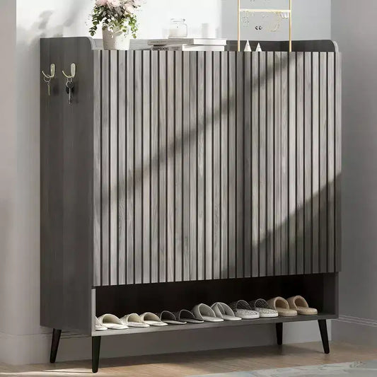 3-Door Shoe Cabinet with 6-Layer for Entryway, Freestanding Shoe Storage Organizer for Hallway, Living Room, or Bedroom