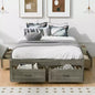 FAMYYT Full Size Wood Platform Bed With 6 Storage Drawers, Easy Assembly