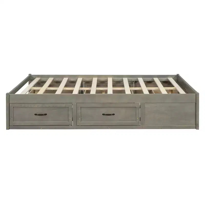 FAMYYT Letto Matrimoniale a Piattaforma in Legno con 6 Cassetti Contenitore, Facile da Montare
