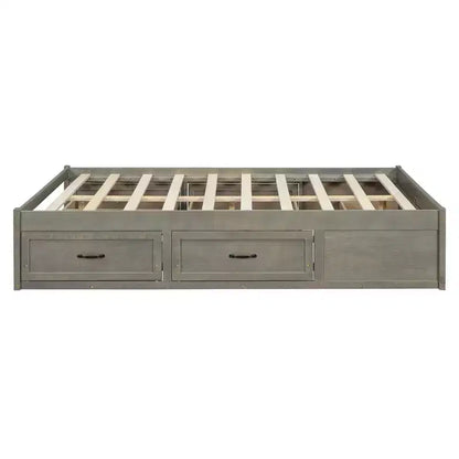 FAMYYT Letto Matrimoniale a Piattaforma in Legno con 6 Cassetti Contenitore, Facile da Montare