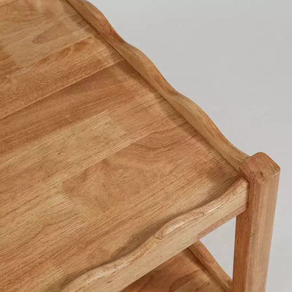 Tavolino da caffè GDFStudio Connie Modern 43 a 2 livelli in legno di caucciù con ripiano aperto
