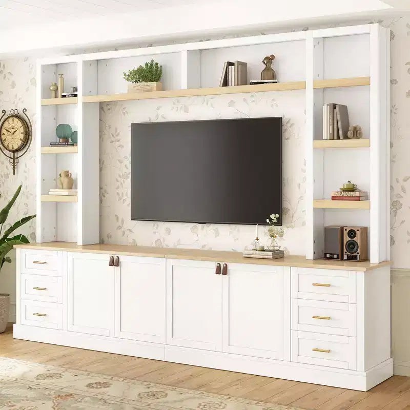 GDFStudio Lucas 102.3 Mobile TV da Fattoria a 4 Pezzi con Ripiani Regolabili