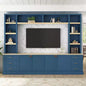 GDFStudio Lucas 102.3 Farmhouse 4-Piece Entertainment Center with Adjustable Shelves