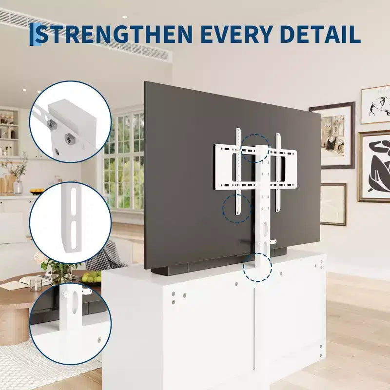 Mobile TV moderno con supporto regolabile per TV da 32-80 pollici, mobile contenitore a 6 cassetti, consolle multimediale, mobili per camera da letto e soggiorno