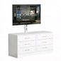 Mobile TV moderno con supporto regolabile per TV da 32-80 pollici, mobile contenitore a 6 cassetti, consolle multimediale, mobili per camera da letto e soggiorno