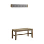 40" Davenport Coat Hook and Rush Seat Bench Set Light Amber - Alaterre Furniture: Rustic Industrial Entryway Organizer, Wood Frame