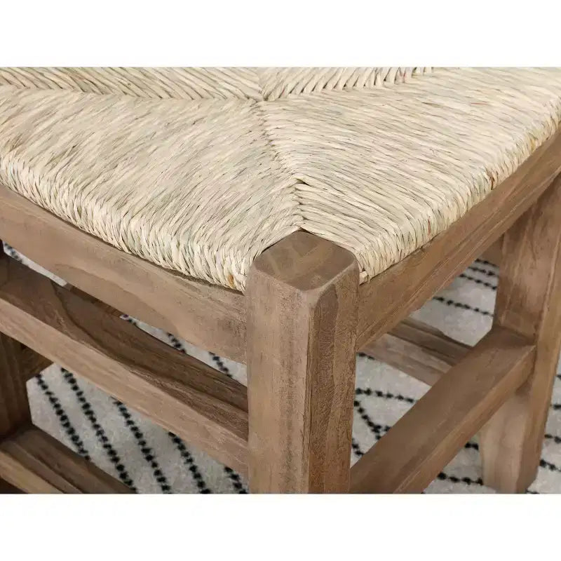 Set Panca 40" Davenport con Ganci Appendiabiti e Seduta in Rush Ambra Chiaro - Alaterre Furniture: Organizer Rustico Industriale per Ingresso, Struttura in Legno