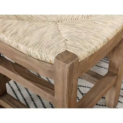 Set Panca 40" Davenport con Ganci Appendiabiti e Seduta in Rush Ambra Chiaro - Alaterre Furniture: Organizer Rustico Industriale per Ingresso, Struttura in Legno