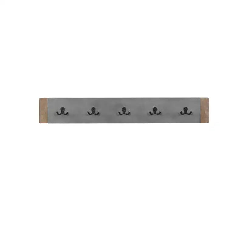 Set Panca 40" Davenport con Ganci Appendiabiti e Seduta in Rush Ambra Chiaro - Alaterre Furniture: Organizer Rustico Industriale per Ingresso, Struttura in Legno