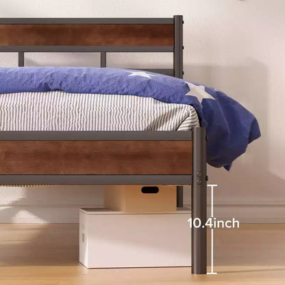 Letto a Piattaforma Roman in Bambù e Metallo Marrone - Zinus