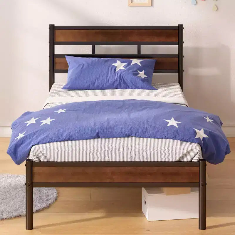Letto a Piattaforma Roman in Bambù e Metallo Marrone - Zinus