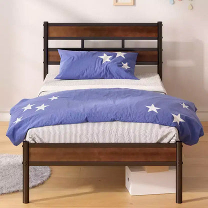 Letto a Piattaforma Roman in Bambù e Metallo Marrone - Zinus