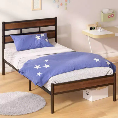 Letto a Piattaforma Roman in Bambù e Metallo Marrone - Zinus