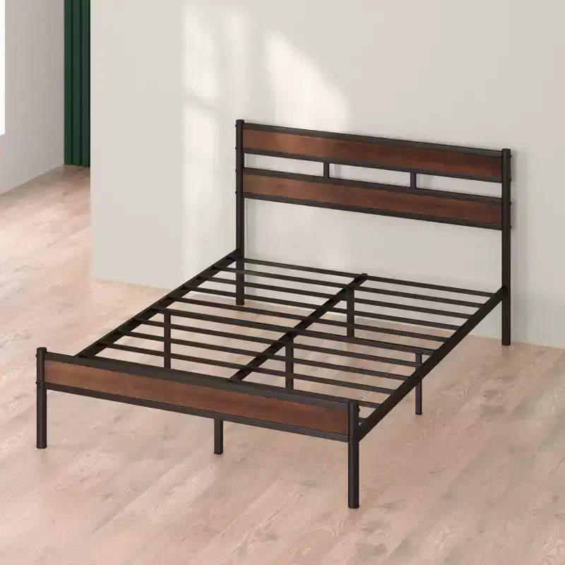Letto a Piattaforma Roman in Bambù e Metallo Marrone - Zinus