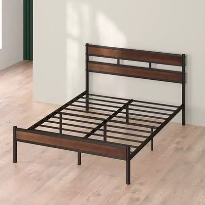 Letto a Piattaforma Roman in Bambù e Metallo Marrone - Zinus