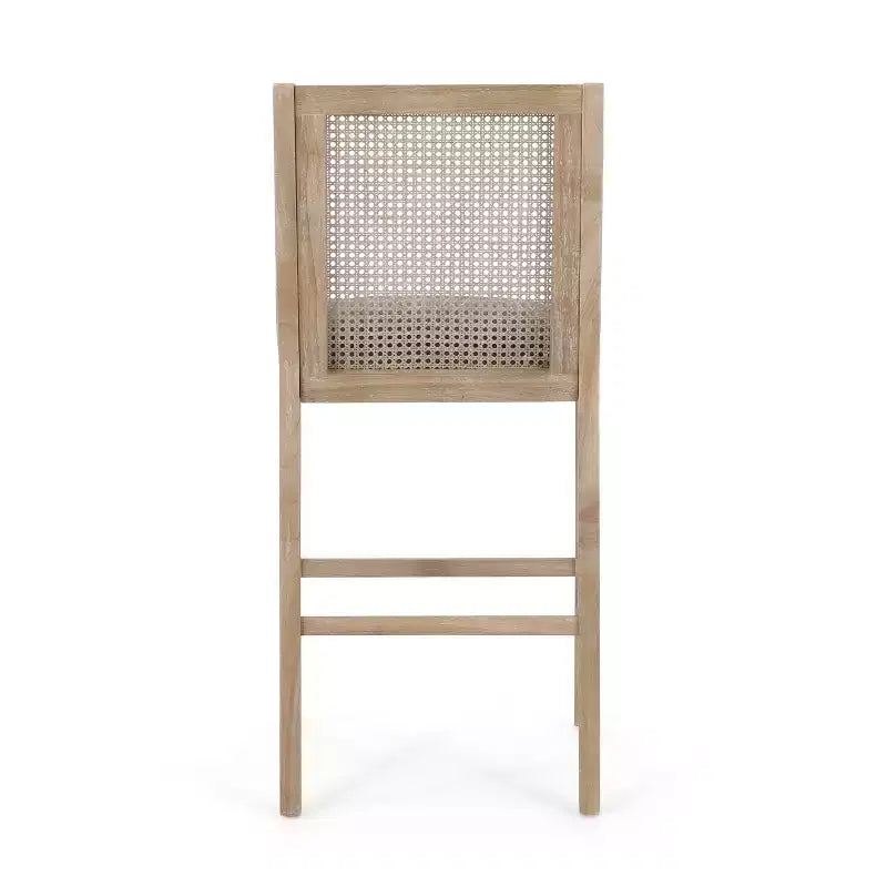 Sgabelli da Bar Christopher Knight Home Oneida da 30 pollici in Legno Rivestito in Tessuto Rustico e Rattan (Set di 2)