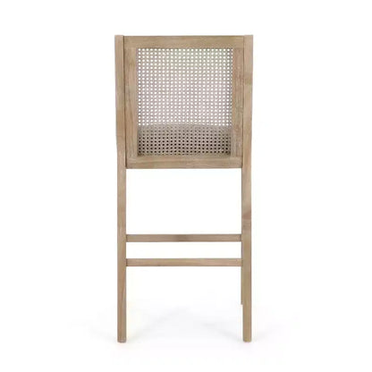 Sgabelli da Bar Christopher Knight Home Oneida da 30 pollici in Legno Rivestito in Tessuto Rustico e Rattan (Set di 2)