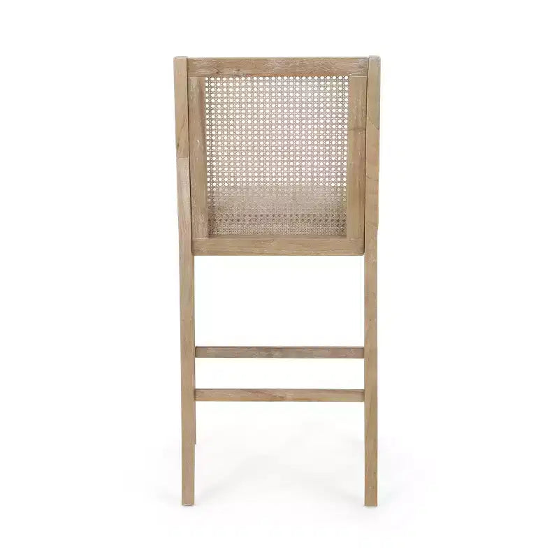 Sgabelli da Bar Christopher Knight Home Oneida da 30 pollici in Legno Rivestito in Tessuto Rustico e Rattan (Set di 2)
