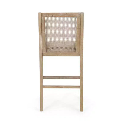 Sgabelli da Bar Christopher Knight Home Oneida da 30 pollici in Legno Rivestito in Tessuto Rustico e Rattan (Set di 2)