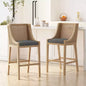 Sgabelli da Bar Christopher Knight Home Oneida da 30 pollici in Legno Rivestito in Tessuto Rustico e Rattan (Set di 2)
