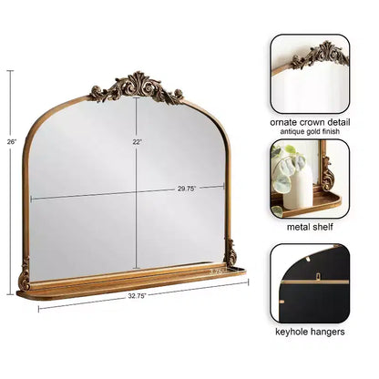 Kate & Laurel All Things Decor Specchio ad arco tradizionale Arendahl 33x26 con ripiano