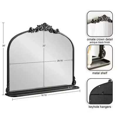 Kate & Laurel All Things Decor Specchio ad arco tradizionale Arendahl 33x26 con ripiano